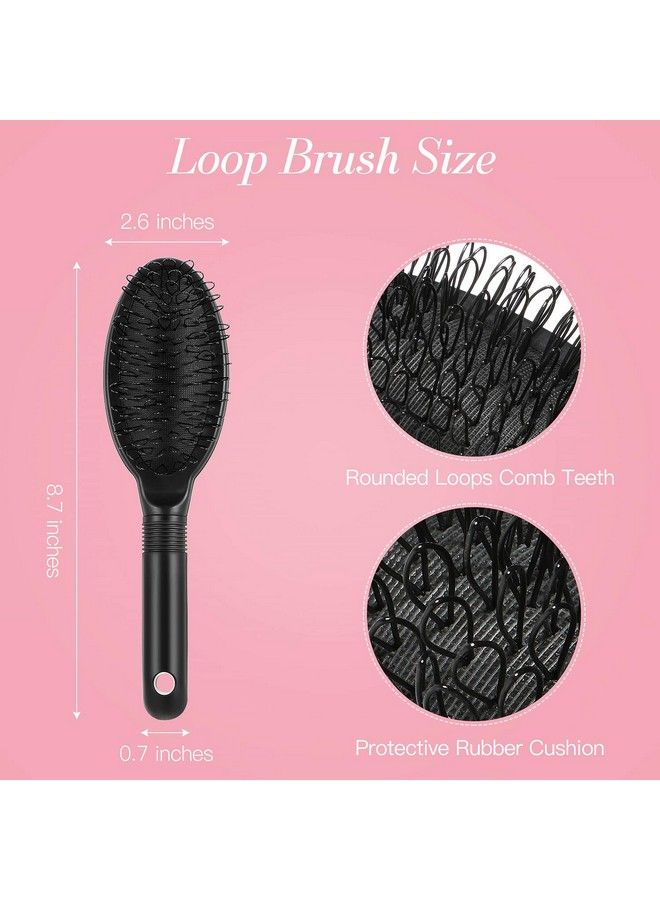 BOAO 2 Pieces Loop Wig Brush Hair Extension Brush Hair Pieces Toupees Weaves Brush For Brushing Styling Detangling Natural And Synthetic Hair Wig Brush Set  - Image 2