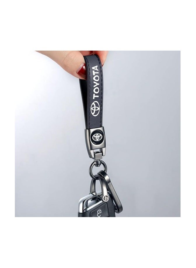 Generic 2 PCs Genuine Leather Car Keychain Key Ring for Toyota & Lexus – Premium Key Chain Accessories for Men, Women, Family Gift, Car Enthusiasts (Durable & Stylish) - Image 4