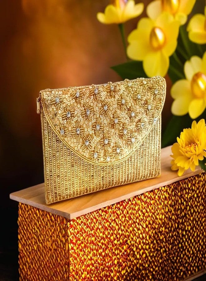 داتشيس حقيبة يد نسائية مطرزة يدوياً من دوقة، بتصميم ظرف، مناسبة لحفلات الزفاف، بتصميم عرقي تقليدي، للاستخدام اليومي (23 سم طول × 2.5 سم عرض × 13 سم ارتفاع) - Image 2