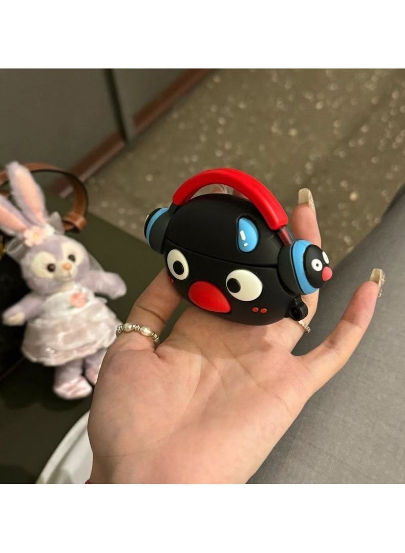 ICARLUS For AirPods 4 Case 3D Cartoon Cute Silicone Earbuds Cover with Carabiner - Music Penguin - Image 4