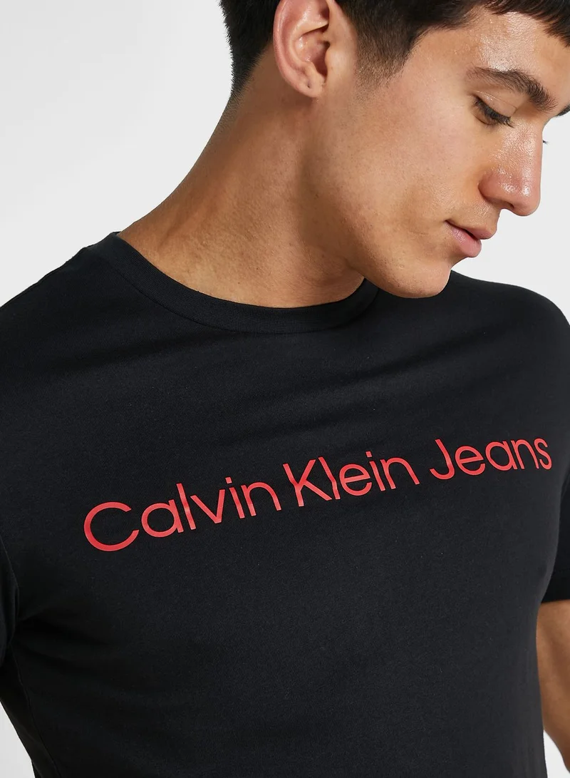 Calvin Klein Jeans Logo Print Crew Neck T-Shirt