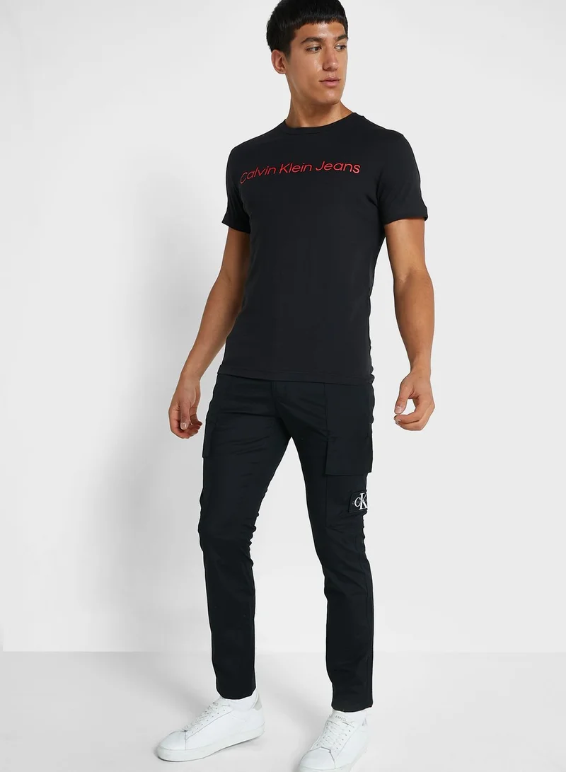 Calvin Klein Jeans Logo Print Crew Neck T-Shirt