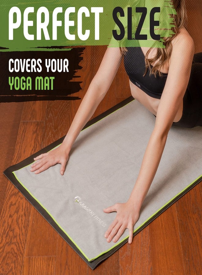 Gradient Fitness Yoga Towel for Yoga Mat, Non Slip Mat Cover for Hot Yoga, Washable Microfiber, Grey - Image 2