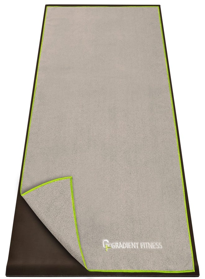 Gradient Fitness Yoga Towel for Yoga Mat, Non Slip Mat Cover for Hot Yoga, Washable Microfiber, Grey - Image 1
