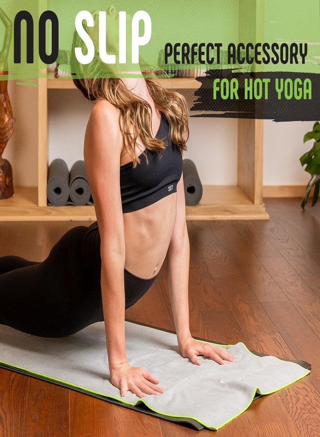 Gradient Fitness Yoga Towel for Yoga Mat, Non Slip Mat Cover for Hot Yoga, Washable Microfiber, Grey - Image 3