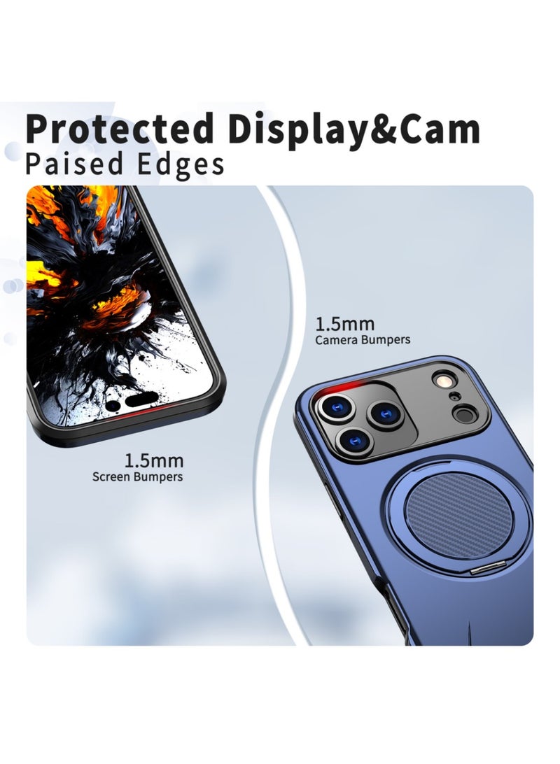 Abania Case for iPhone 17 Pro Compatible with MagSafe, Military Grade 16ft Drop Protection Shockproof Phone Cover with 360° Rotating Ring Holder Magnetic Kickstand, Heavy Duty Protective Case Blue - Image 5