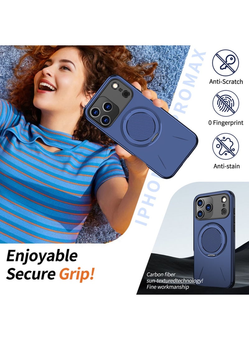 Abania Case for iPhone 17 Pro Compatible with MagSafe, Military Grade 16ft Drop Protection Shockproof Phone Cover with 360° Rotating Ring Holder Magnetic Kickstand, Heavy Duty Protective Case Blue - Image 3