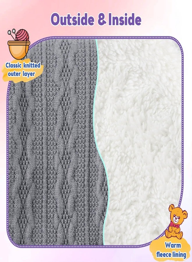 OMUKY Kids Scarf Fleece Warm Knitted Scarves for Girls Boys Toddler Cold Weather Soft Neck Warmer(Gray,6-12 Years) - Image 4
