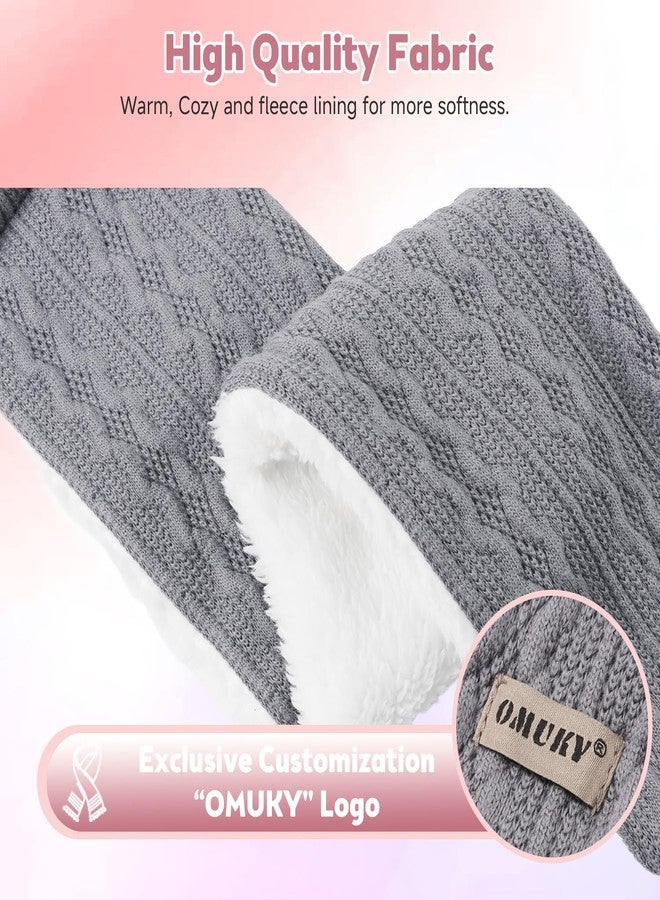 OMUKY Kids Scarf Fleece Warm Knitted Scarves for Girls Boys Toddler Cold Weather Soft Neck Warmer(Gray,6-12 Years) - Image 5