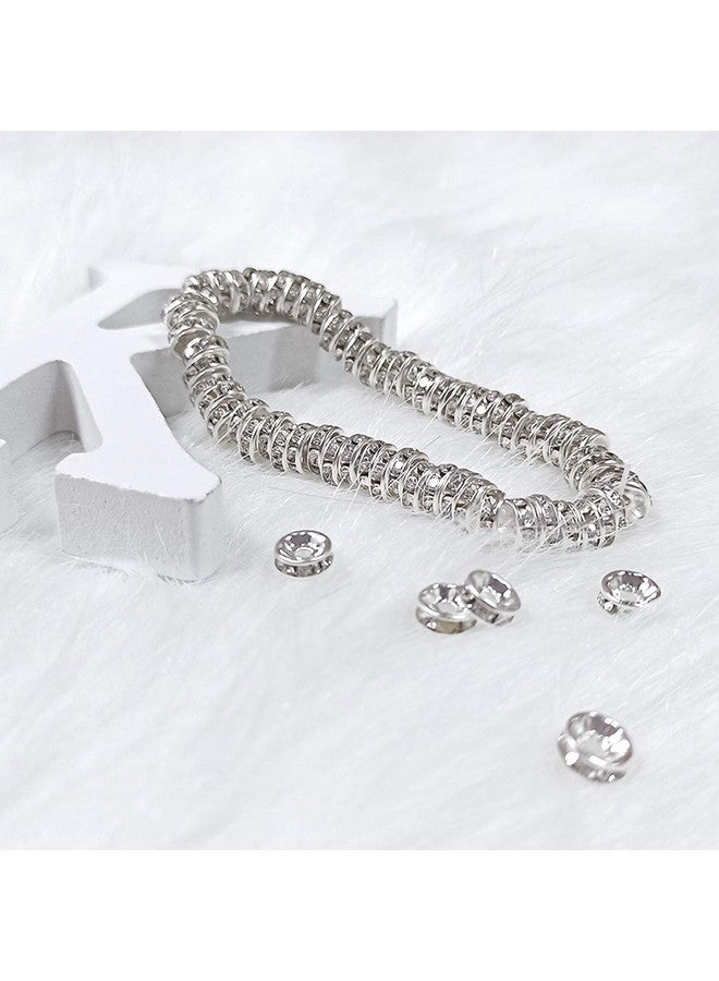 yuntop 200Pcs Rondelle Spacer Beads Bright Silver Crystal Rondelle Spacer Beads For Jewelry Making (8Mm Silver Plated) - Image 5