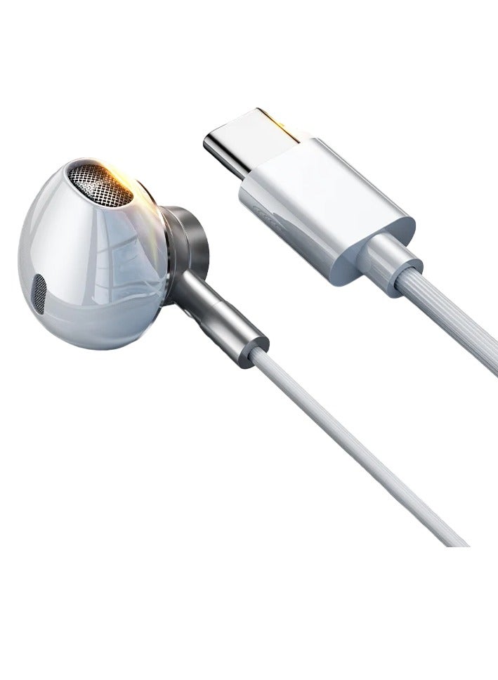 ارواق سماعات أذن سلكية، سماعات رأس هاي فاي باس ستيريو للألعاب، سماعات رأس سلكية خفيفة الوزن بدون استخدام اليدين، سماعات صوت متينة ومحمولة وواضحة مع ميكروفون مدمج، (قطعة واحدة، النوع C أبيض) - Image 1