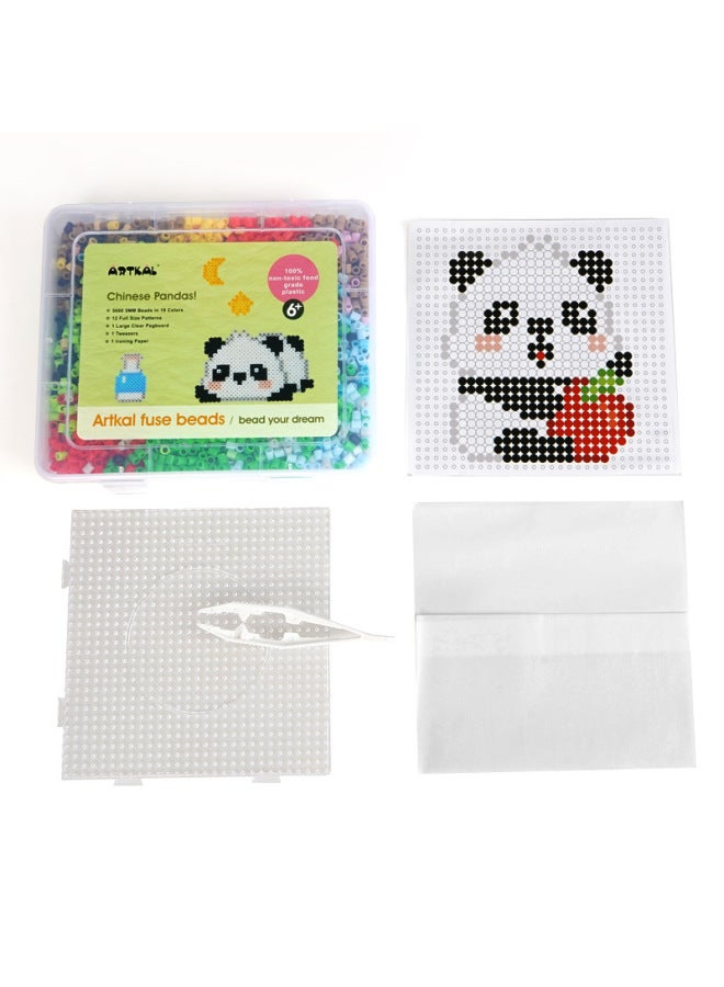 ARTKAL البيع المباشر مجموعة فول الفول الباندا لغز اللبنات الإبداعية اليدوية لتقوم بها بنفسك لعبة 5 مللي متر-اللون: ST1006-5000 مجموعة الحبوب - Image 2