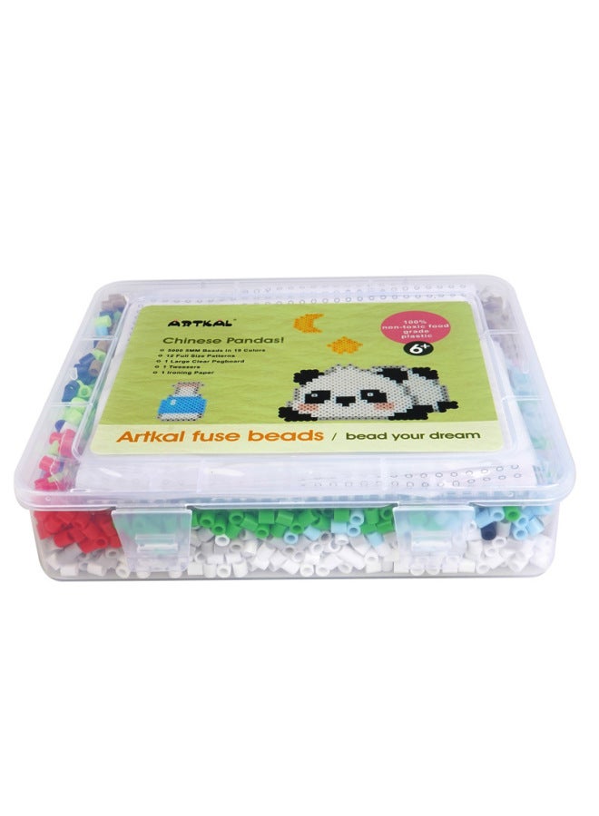 ARTKAL البيع المباشر مجموعة فول الفول الباندا لغز اللبنات الإبداعية اليدوية لتقوم بها بنفسك لعبة 5 مللي متر-اللون: ST1006-5000 مجموعة الحبوب - Image 4
