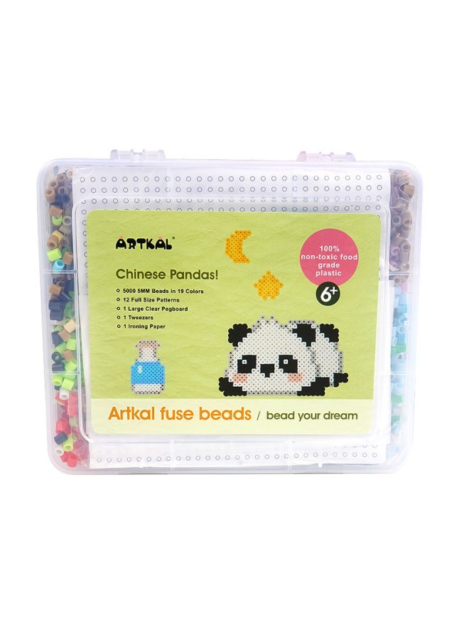 ARTKAL البيع المباشر مجموعة فول الفول الباندا لغز اللبنات الإبداعية اليدوية لتقوم بها بنفسك لعبة 5 مللي متر-اللون: ST1006-5000 مجموعة الحبوب - Image 1