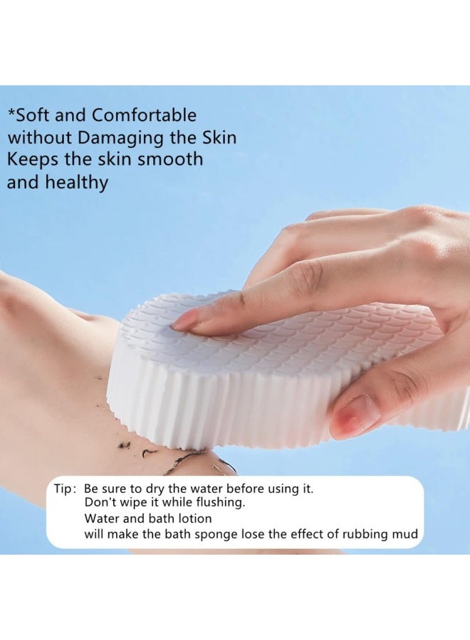 قطعة واحدة من إسفنجة الاستحمام الفائقة النعومة، إسفنجة استحمام ناعمة للجسم، مقشر سبا لإزالة الجلد الميت، إسفنجات استحمام ثلاثية الأبعاد للاستحمام، إسفنجة استحمام قابلة لإعادة الاستخدام للبالغين والأطفال (رمادي) - Image 4
