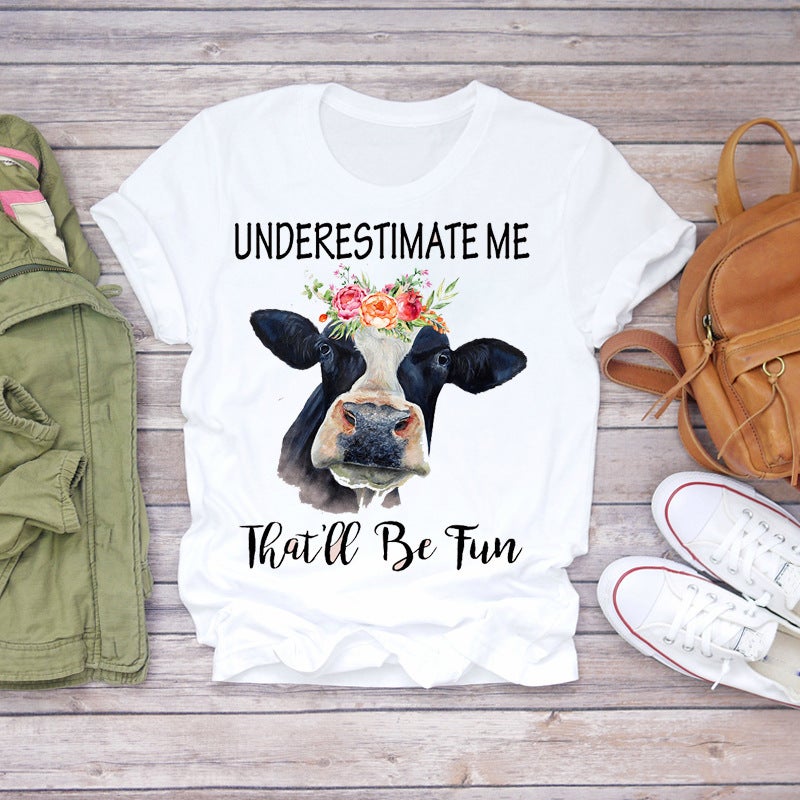[Send On The Same Day] Women'S Watercolor Fashion Pattern Summer Printed Fashionable Cute Women'S T-Shirt Casual - Image 5