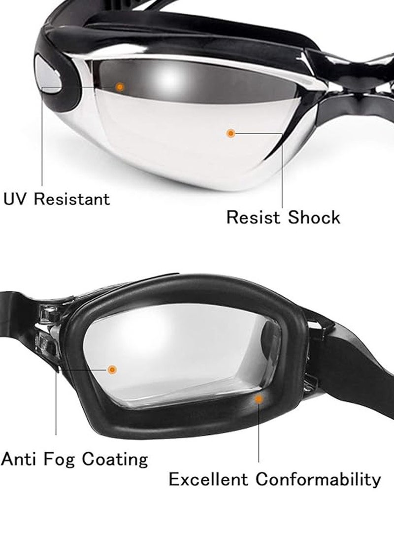 QUTOOB Swimming Goggles For Men Women And Professional Swimmers and Divers, Waterproof Swim Goggles, Wide View Swim Goggle Anti Fog UV Protection Swimming Glasses With Nose Clips, Earplugs and Storage Box  - Image 4