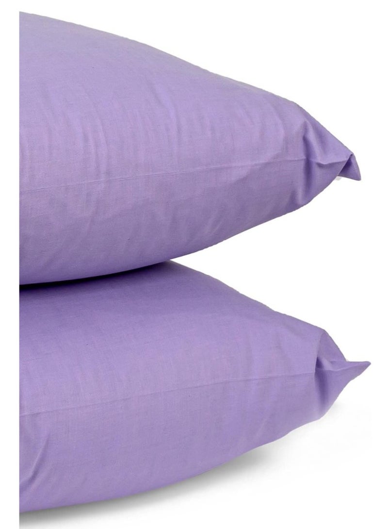 Cotton linen pillowcase set, size 50*70 cm, lavender  - Image 1