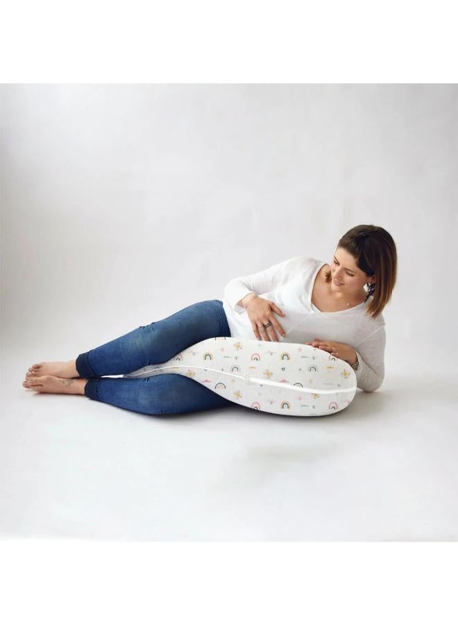 ماماز جيفت وسادة ماماز جفت متعددة الاسترخاء ٣ في ١ - وسادة مريحة للأمهات والرضاعة والرضع مع حزام قابل للتعديل | وسادة دعم كاملة للجسم أثناء الحمل - Image 3