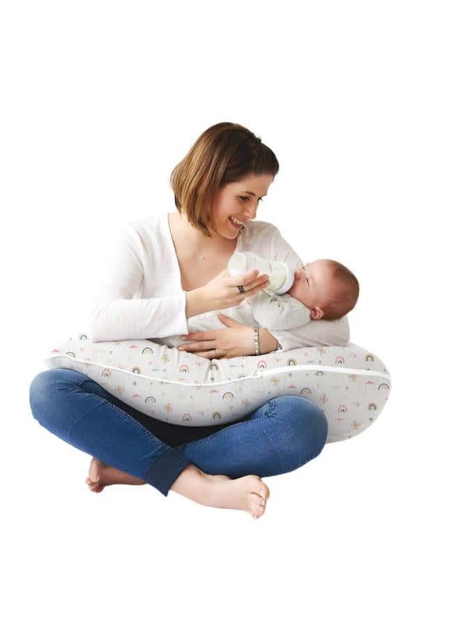 ماماز جيفت وسادة ماماز جفت متعددة الاسترخاء ٣ في ١ - وسادة مريحة للأمهات والرضاعة والرضع مع حزام قابل للتعديل | وسادة دعم كاملة للجسم أثناء الحمل - Image 1