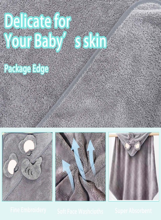 Febvao 2 Pcs Baby Hooded Towels,31 x 31 in Baby Washcloths, Infant Super Soft Baby Bath Towels with Hood for Toddlers1-3,Highly Absorbent Viscose Hooded Towel for Boys, Girls, Newborn Essentials - Image 3