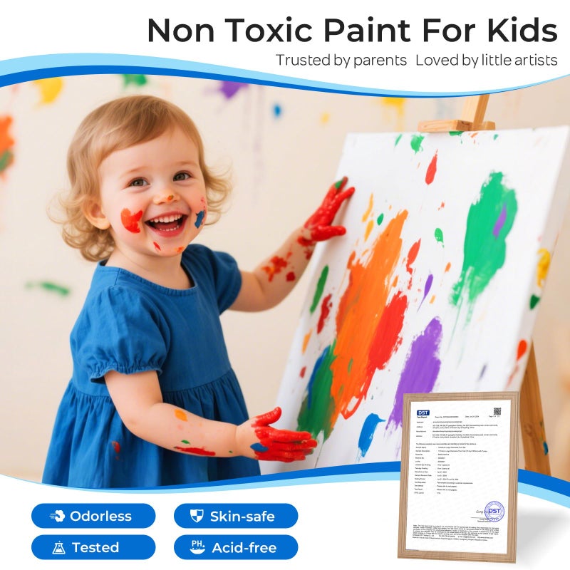 Smallbudi 15 Colors Large Washable Paint Set for Kid, 10oz/300 ml Bottle with Pump, Bulk Paint Supplies Non Toxic Children Tempera Paint for Art, Craft, DIY, Finger Paint, School, Home, Classroom - Image 5