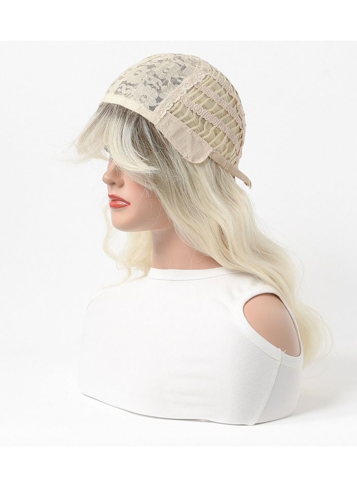 إستيل استيل شعر مستعار نسائي طويل مجعد شعر كبير مموج متوسط ​​طويل كامل أغطية الرأس الذهبي الأشقر الفاتح 2 - Image 5