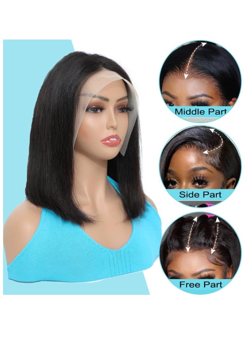 إستيل شعر مستعار قصير بوب شعر بشري 13x4 باروكة دانتيل أمامي للنساء ذوات البشرة السمراء باروكات بدون صمغ شعر بشري لون مقطوع مسبقًا رقم 5 - Image 5