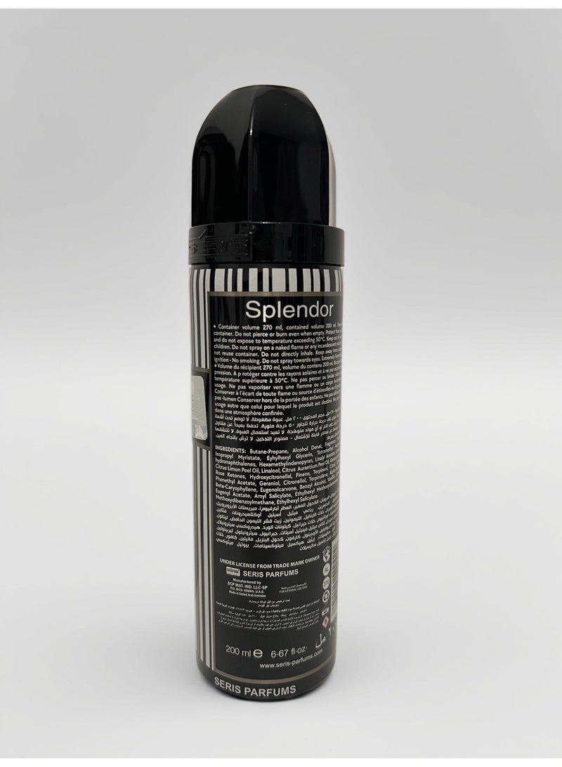 Seris Parfums Splendor by Seris Parfums Deodorant Body Spray - 200ml Long-Lasting Freshness & Premium Fragrance for Daily Use - Image 2