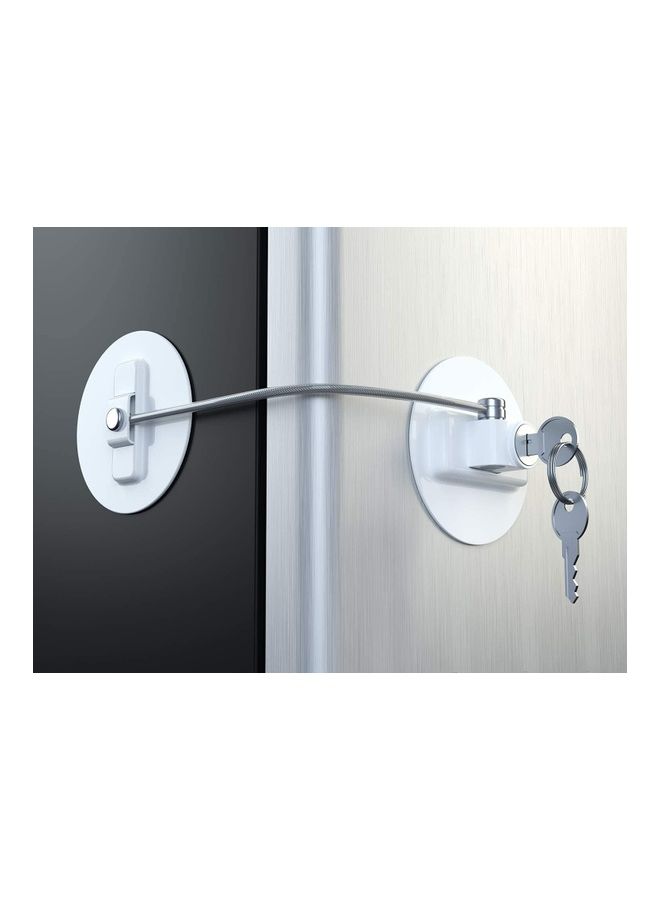 NIBEMINENT Highly Secured Refrigerator Lock With 2 Keys White - Image 1