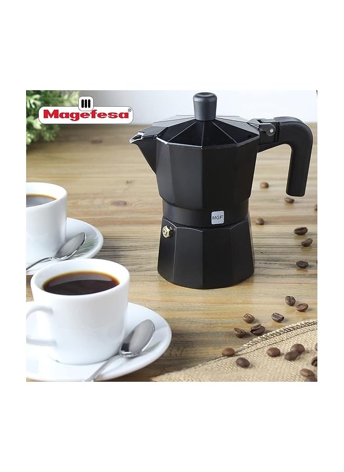 Magefesa - COFFEE MAKER ALUMINIUM 3 CUPS- BLACK COLOR - Image 1