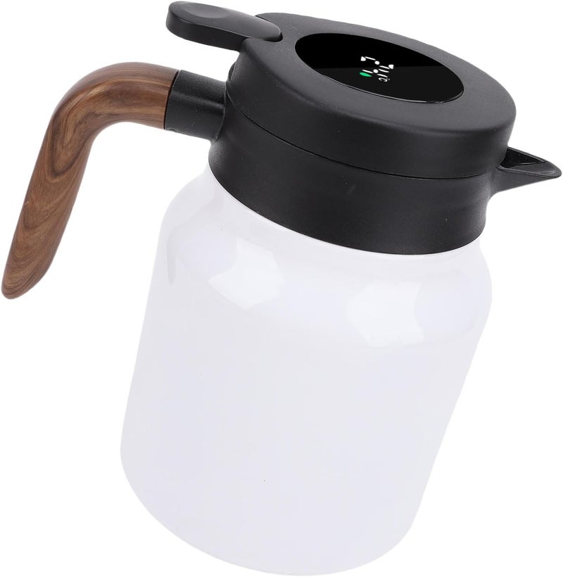 Zunate Thermal Coffee Carafe 1000ml, 316 Stainless Steel Insulated Vacuum Kettle with Tea Infuser, Leakproof Design for Hot or Cold Drinks, Matte Black (White) - Image 3
