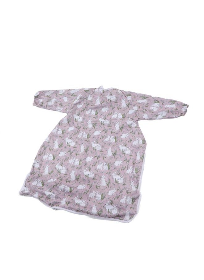 Thoraya - Coverall Baby Feeding Bibs Integrated Waterproof Anti Fouling Polyester Long Sleeve Baby Coverall Bib Rabbit - Image 1