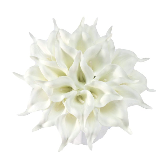 22PCS 134 INCH PURE WHITE LATAEX REAL TOUCH ARTIFICIAL CALLA LILY FLOWERS FOR HOME DECOR FOR SPRING FLOWERS HOME KITCHEN WEDDING DECORATIONS AND CENTERPIECES