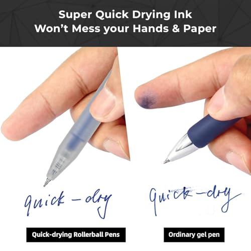 NUOVI Insight Retractable Rollerball Pens | 0.5mm Micro Tip with Glass Body Design | Quick-Drying, Smudge-Free Ink for Smooth Ink flow | Ideal for Office, School & Journaling (Blue Ink, Pack of 6) - Image 4