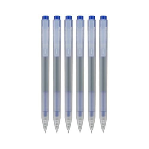 NUOVI Insight Retractable Rollerball Pens | 0.5mm Micro Tip with Glass Body Design | Quick-Drying, Smudge-Free Ink for Smooth Ink flow | Ideal for Office, School & Journaling (Blue Ink, Pack of 6) - Image 2