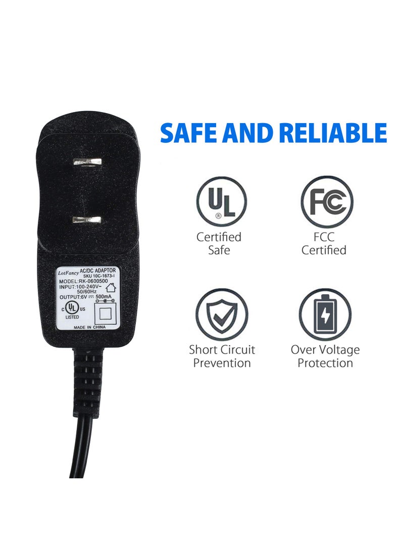 LotFancy Power Supply for Stainless Steel Trash Can, 6V 500mA AC DC Adapter Compatible with iTouchless Automatic Touchless Sensor Trash Can 2.5 to 23 Gallon Models, UL Listed  - Image 2