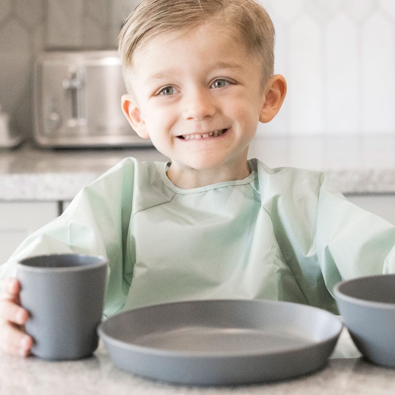 Tiny Twinkle Long Sleeve Bib for Babies & Toddlers - 2 Pack Waterproof Smock Bibs for Eating - Machine Washable & Mess-Proof, Baby Feeding Essential & Shower Must-Have (Sage Charcoal,2-4Y) - Image 2