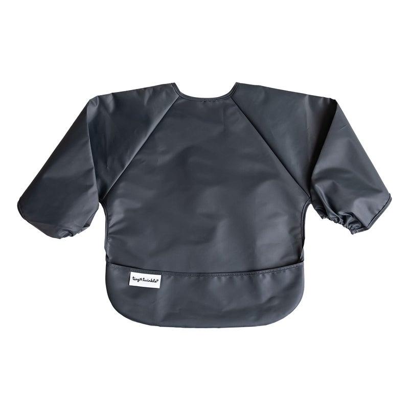 Tiny Twinkle Long Sleeve Bib for Babies & Toddlers - 2 Pack Waterproof Smock Bibs for Eating - Machine Washable & Mess-Proof, Baby Feeding Essential & Shower Must-Have (Sage Charcoal,2-4Y) - Image 5