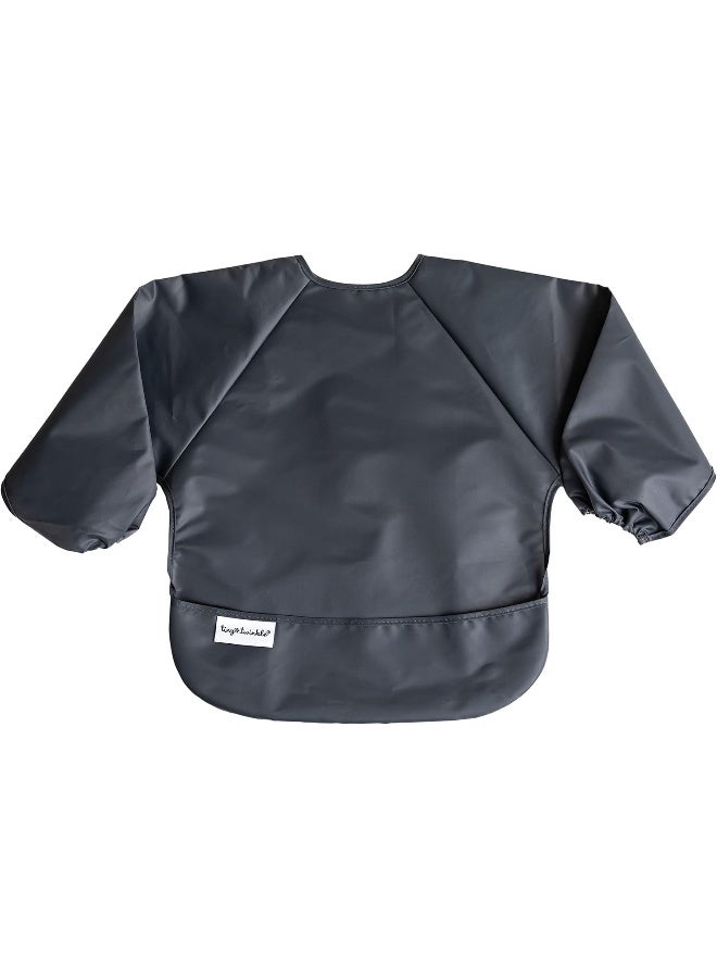 Tiny Twinkle Tiny Twinkle Mess Proof Baby Bib, 2 Pack Long Sleeve Bib Outfit, Waterproof Bibs for Toddlers, Machine Washable, Tug Proof (Sage Charcoal, Large 2-4 Years)  - Image 5