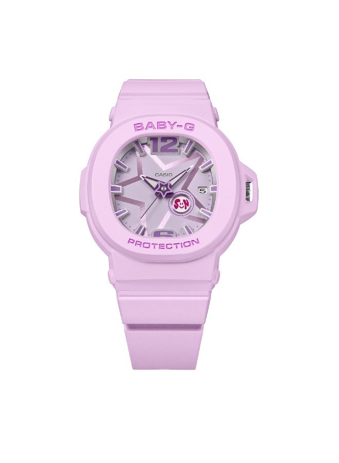 كاسيو ساعة كاسيو بيبي-جي BGA-10D-6A نسائية بعرض تناظري، مقاومة للماء حتى 100 متر، بسوار بنفسجي، بتصميم عصري أنيق - Image 2