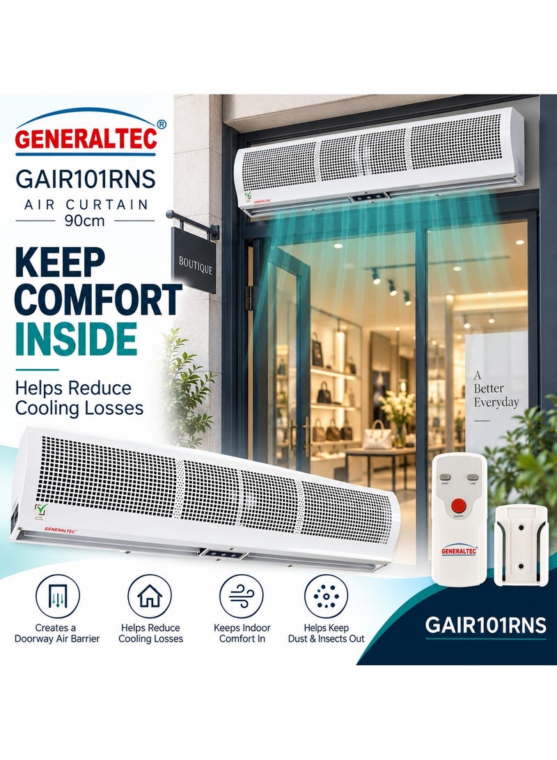 Generaltec Air Curtain 90cm with Sensor & Remote Control, Cross Flow Technology, Strong Air Pressure, Low Noise, Energy Efficient – Model GAIR101RNRS | 1 Year Warranty - Image 4