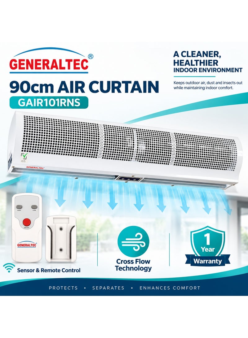 Generaltec Air Curtain 90cm with Sensor & Remote Control, Cross Flow Technology, Strong Air Pressure, Low Noise, Energy Efficient – Model GAIR101RNRS | 1 Year Warranty - Image 3