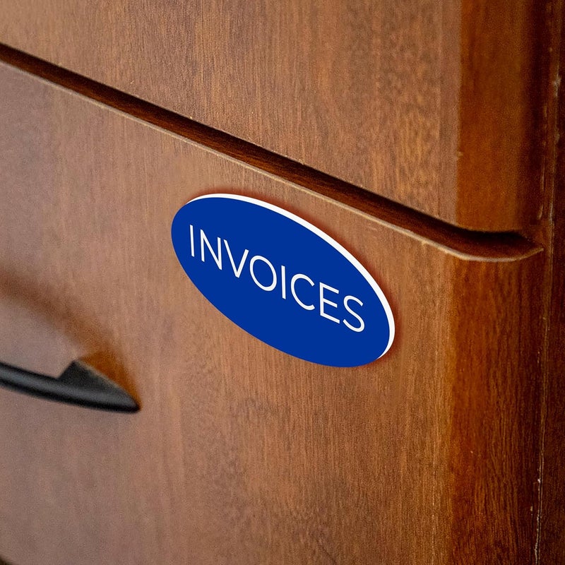 All Quality Oval Name Badge Blanks with Pin - 10 Pack (Blue) - Image 4