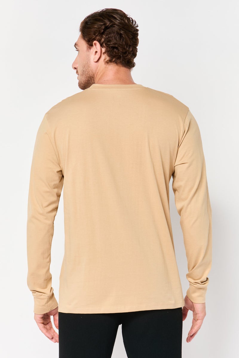 Champion Men Sportswear Fit Long Sleeve Outdoor T-Shirt, Taupe - Image 4