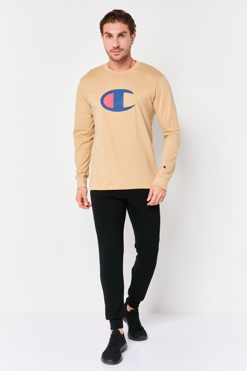 Champion Men Sportswear Fit Long Sleeve Outdoor T-Shirt, Taupe - Image 2