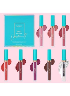 QiBest 7 Matte Liquid Lipstick With 1 Lip Plumber Gloss Makeup Set Long Lasting High Pigmented Velvety Waterproof Nude Lipgloss Kit Make Up Gift Sets For Women Girls  - Image 3