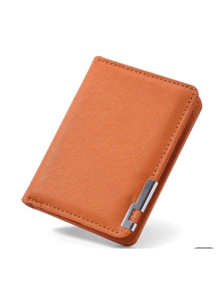 Generic Slim Business Style Wallet With Multiple Card Slots Credit Card and Driver's Licence Holder Geometric Interior Design Brown  - Image 1
