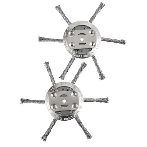 BOSHCHEN 6 inch Steel Wire Weed Brush Cutter Trimmer Head Electric Weed Blades Head Wired Trimmer Head Replacement Weed Wackers Attachment for Electric Cordless String Trimmers, Weed Wrecker(2 Pack) - Image 1