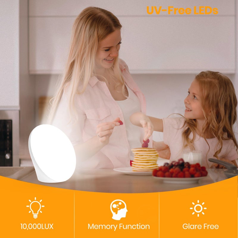 LASTAR Sun Lamp, 10,000 Lux Sunlight Lamp with 4 Color Temperatures & 5 Brightness & 1H Timer, 12 RGB Colors Touch Control with Memory Function - Image 2